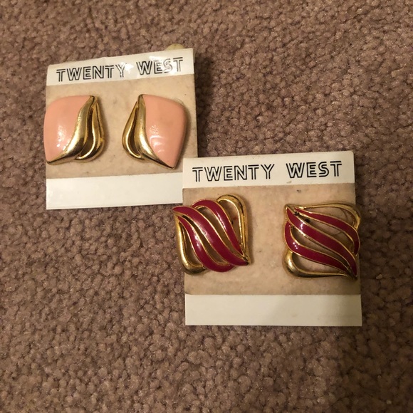 2 pairs! NWT Vintage Twenty West earrings 80s - Picture 6 of 6